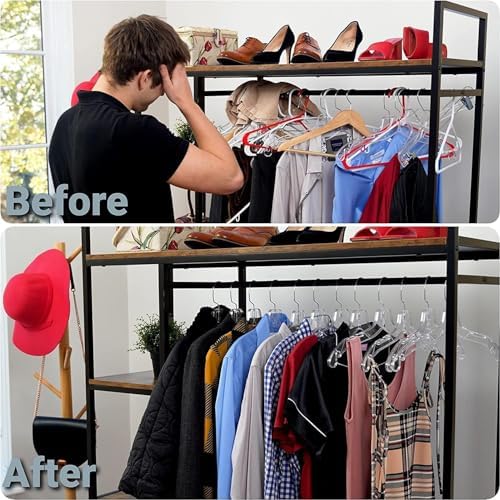 DEILSY™ Clear Plastic Hangers 25 Pack Durable Plastic Shirt Hangers