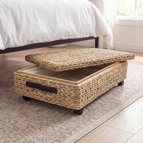 happimess Chett Underbed Storage Bin Wheels 26", Natural