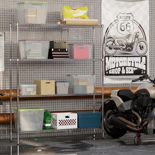 14" Deep x 60" Wide x 74" Height Wire Shelving Kit | 4-Tier | ...