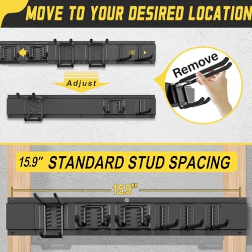 64'' Garage Tool Organizer Wall Mount, 18 PCS Adjustable Garden Tool ...