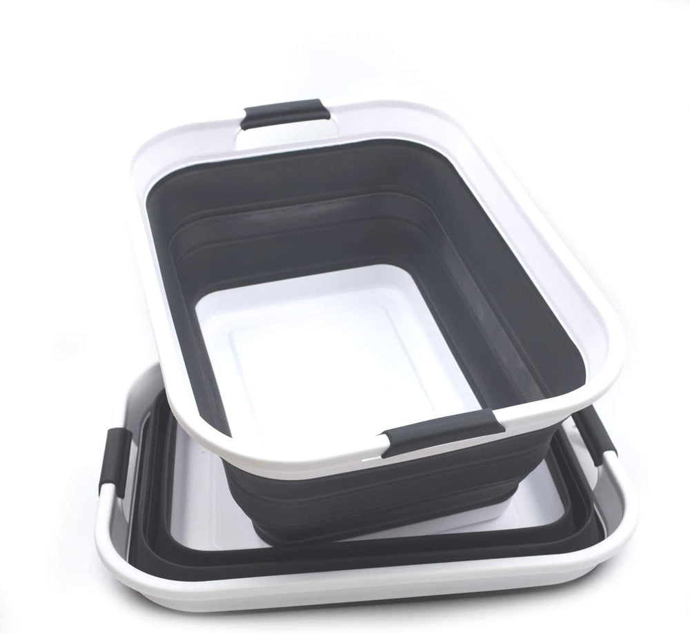 SAMMART 42L(11 gallon) Set of 2 Collapsible Plastic Laundry Basket-Foldable P...