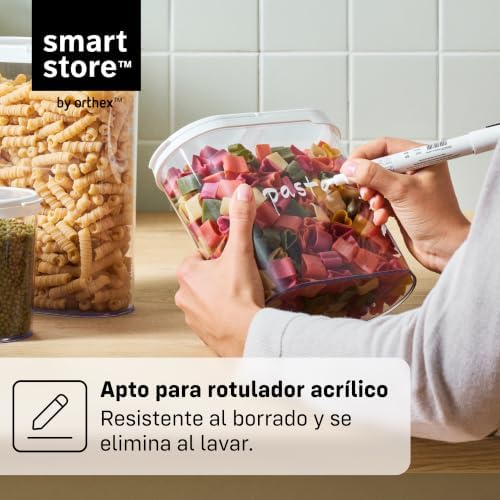 SmartStore Cereal Storage Containers, Set of 2 x 1.1 L | Stackable, Clear, Fl...