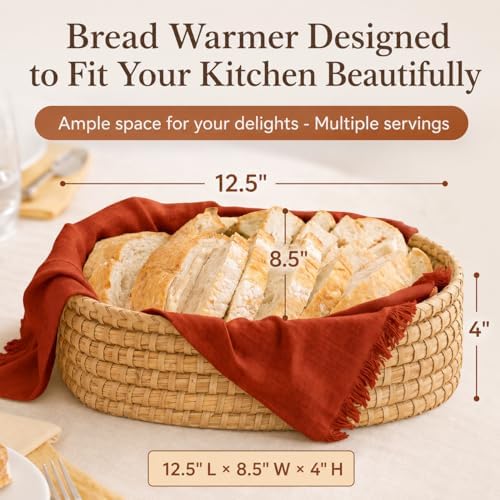 Bread Basket for Serving, Bread Warmer Stone, House Warming Gift, Sourdough