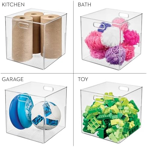 iDesign Pantry Storage Bin, Large Cube Organizer, Set of 2, Clear