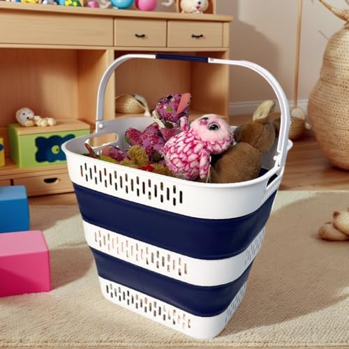 SAMMART 38L (10 Gallon) Collapsible Plastic Laundry Basket - Portable Pop-Up ...