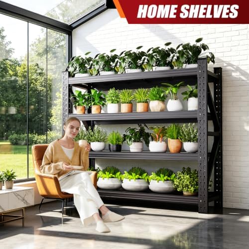 59" W Storage Shelves, 3T Adjustable Garage Shelving Unit, Rust Proof La...