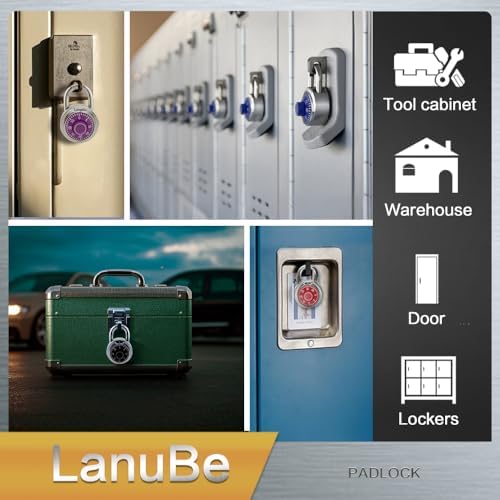 LanuBe Lock Standard Dial Combination Padlock 16 Pack Wide 2-in Red Dial