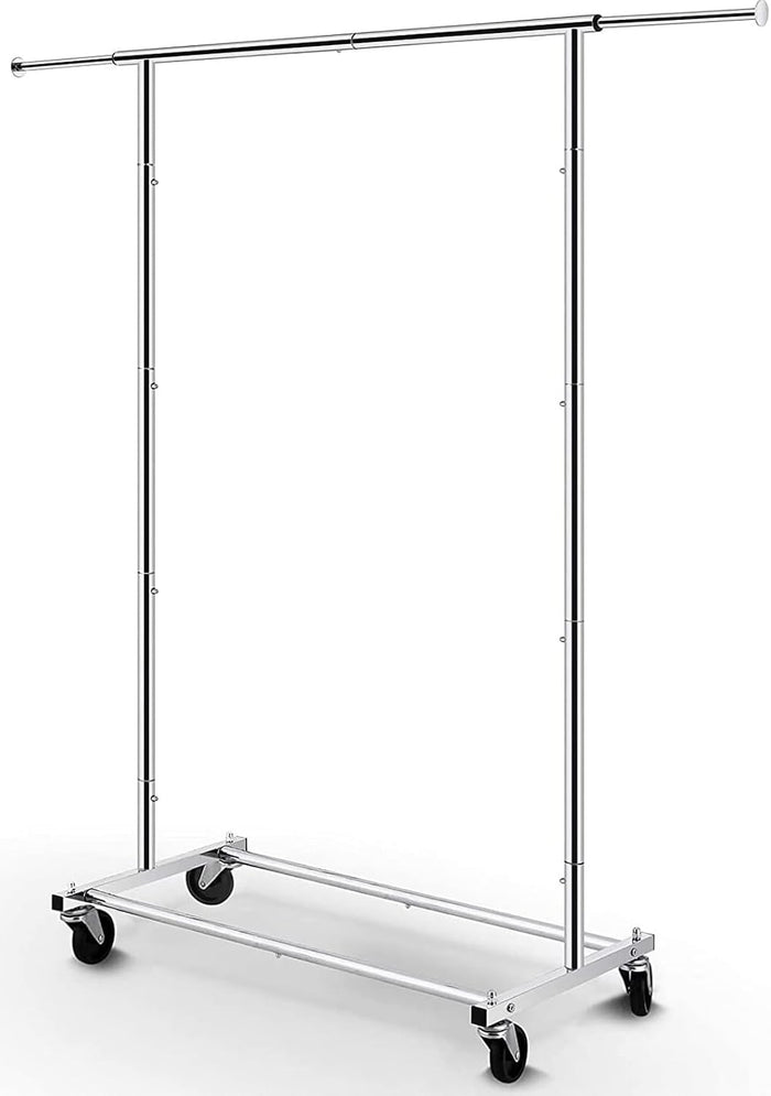 Simple Trending Clothing Garment Rack, Extendable Clothes Organizer, Chrome