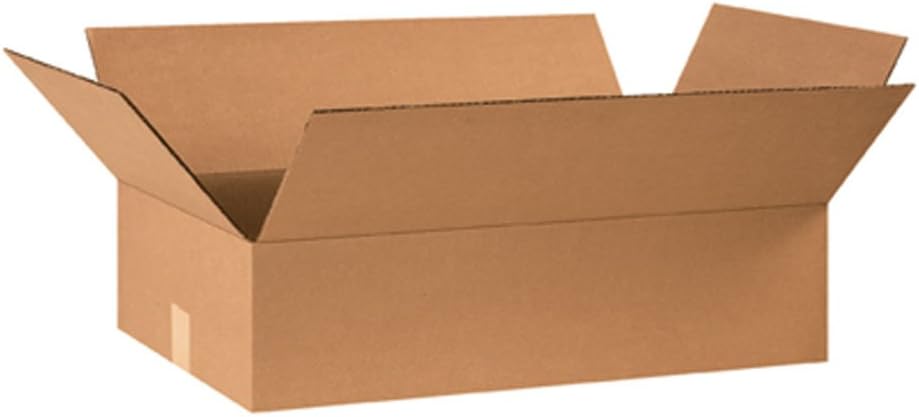 BOX USA Flat Boxes Holds 65lbs, 24x14x6 25-Pk for Shipping & Packing