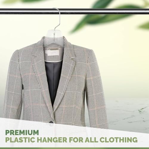 DEILSY™ Clear Plastic Hangers 100 Pack Durable Plastic Shirt Hangers