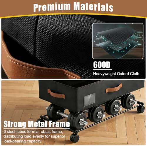 Large Under Bed Storage Containers with Wheels, 2-Pack Underbed Storage Bin