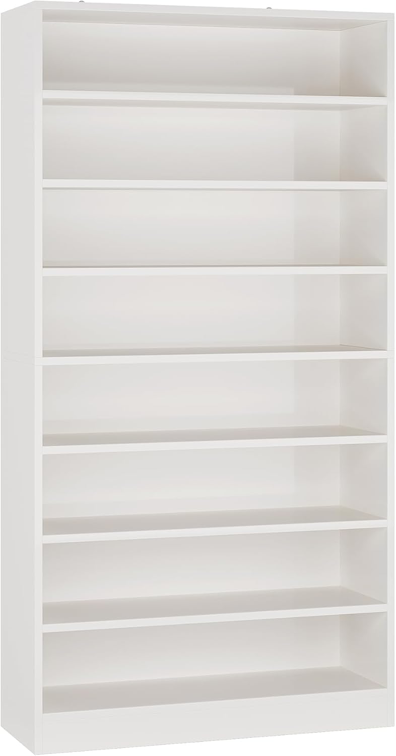 Tribesigns Tall Shoe Cabinet, Wood Freestanding 9-Tier 40-45 Pairs Shoe Stora...