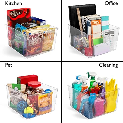 ClearSpace Clear Plastic Storage Bins for Kitchen, Fridge, Pantry, 4 Pack