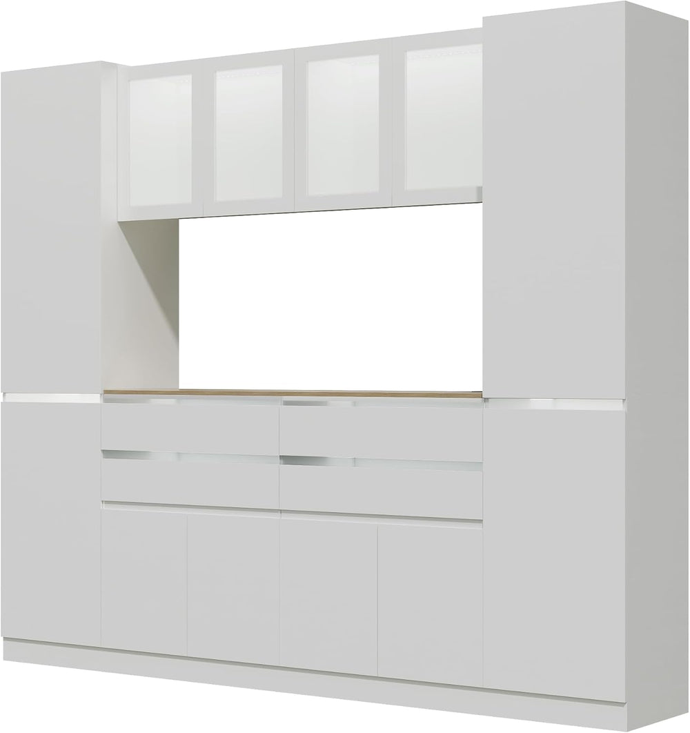 Bobve Giant Storage Cabinet with LED/Charging Station,Multifunctional Pantry ...