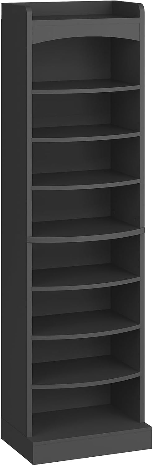 YATINEY 9-Tier Tall Shoe Rack, Wooden Shoe Storage Organizer, Narrow Shoe Cab...