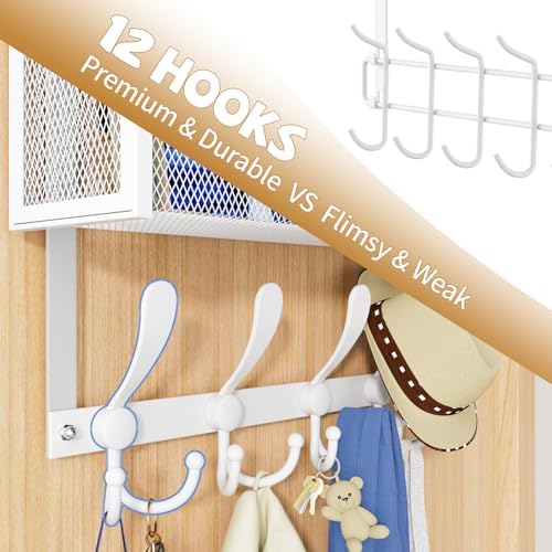 Kaiferty Over The Door Hooks Organizer, Coat Rack Over The Door Storage Hange...
