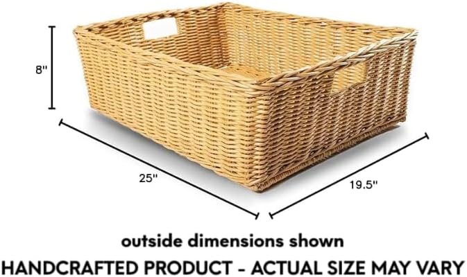 The Basket Lady Under The Bed/Basic Wicker Storage Basket, Extra Large