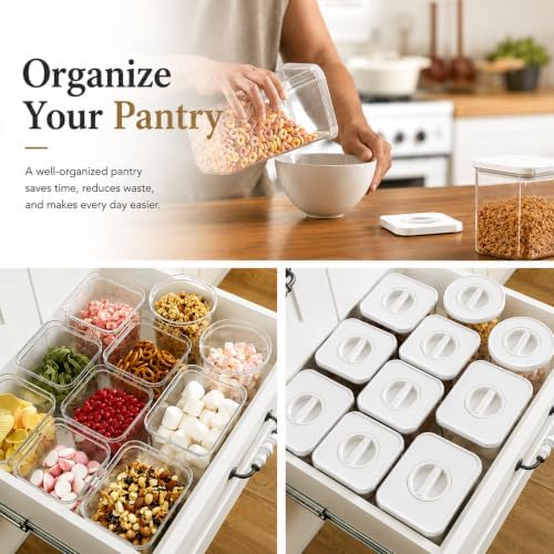 Neoflam Smart Seal Airtight Food Storage Containers Set of 3, 1.75L Pantry Co...