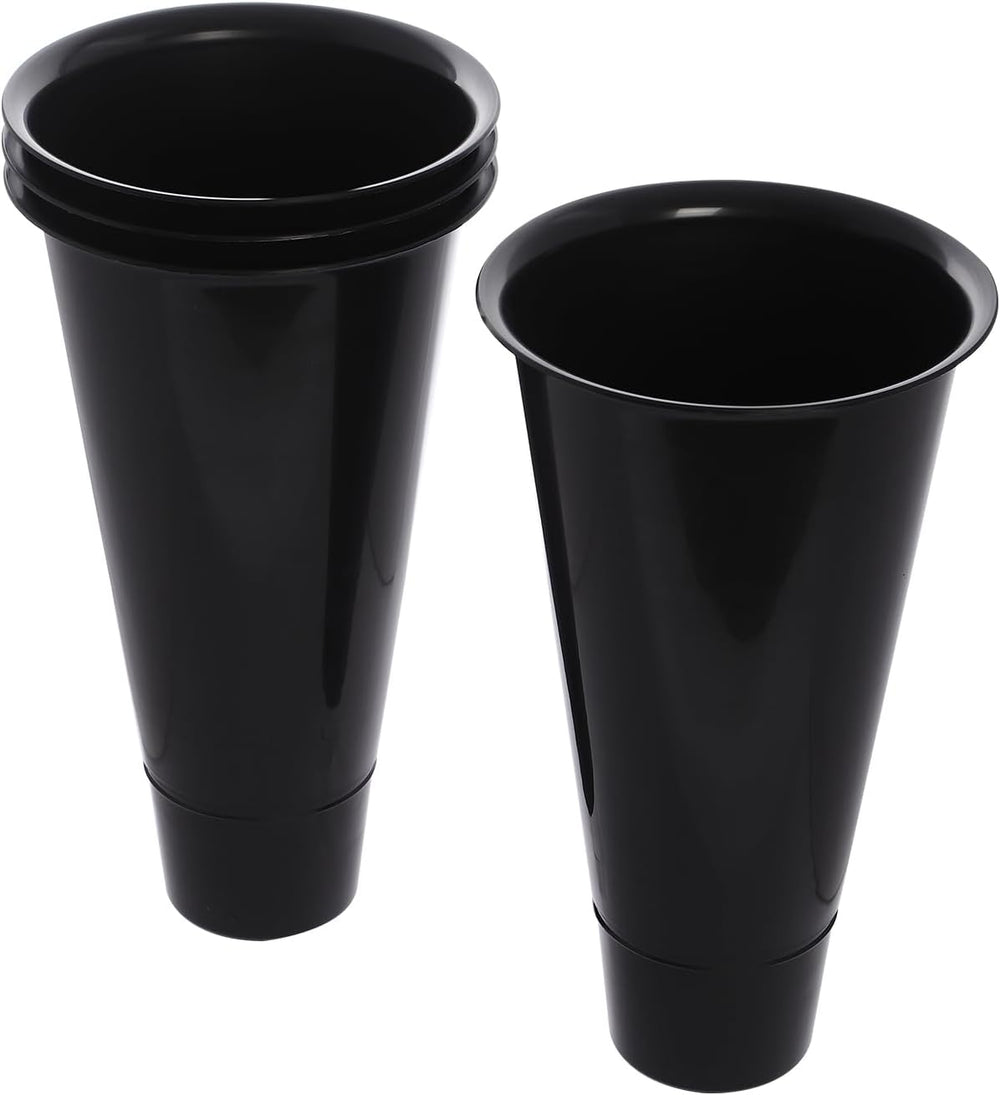 2-Tier Flower Display Stand with 4 Buckets & Wheels, Black Metal Rolling ...