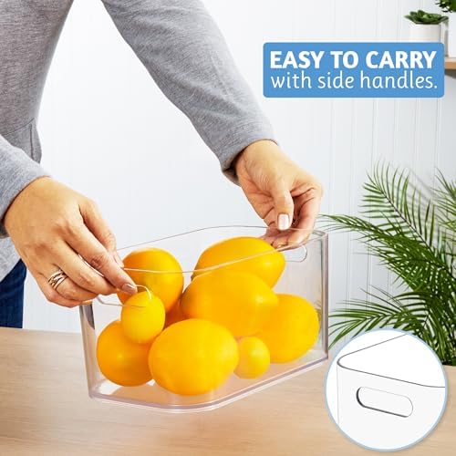STORi Bliss 10" x 6" Open Clear Pantry Organizer Bin, Set of 4, Pla...
