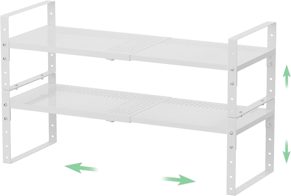 Expandable Metal Shoe Rack, Adjustable Space-Saving, Heavy-Duty Shoe Rack wit...