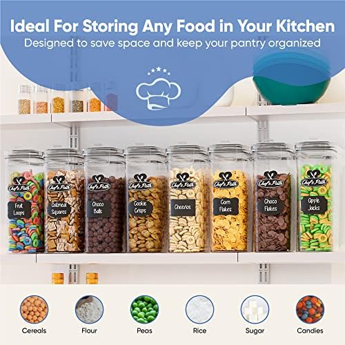 Set of Storage Box - Lunch Box, 8 Labels, Set of Spoons and Marker, Flour Box...