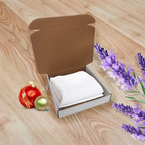 10x10x2 inch Shipping Boxes Set of 25, White Corrugated Cardboard Mailers