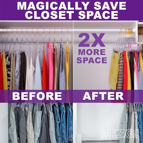 Premium Clear Invisible Acrylic Hangers,Crystal Plastic Hangers,Clear Hangers...