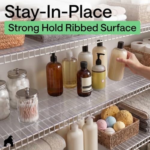 GORILLA GRIP Shelf Liner, Non-Adhesive Cabinet Liners, 12"x20' Clear