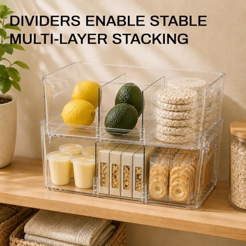 Mpotmiy 8-Pack Pantry Organizers and Storage, Clear Fridge Organizer Bins