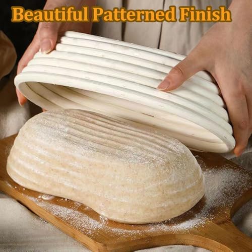 6 Pack 6.5 Inch Oval Bread Proofing Basket,Banneton Basket Bread Baking Bowl ...