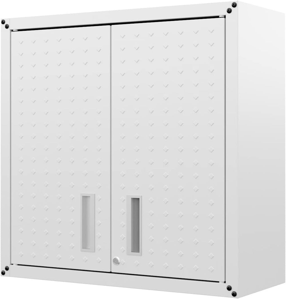 Manhattan Comfort Fortress 30" Floating Textured Metal Garage Cabinet wi...