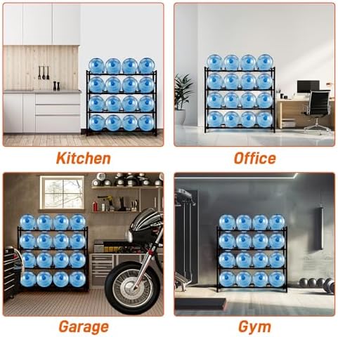 16-Tray Water Cooler Jug Rack - Heavy Duty Carbon Steel 5 Gallon Water Dispen...