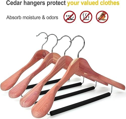 TOPIA HANGER Unfinished American Red Cedar Wood Coat Suit Hangers, Luxury Woo...