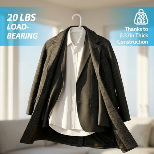 Heavy Duty Plastic Hangers – Super Thick & Reinforced with 20lb Capacity ...