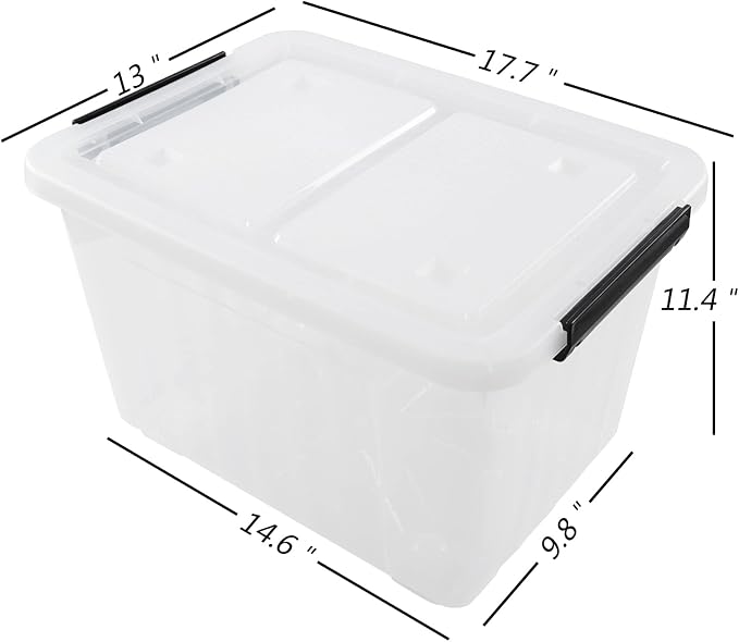 30 Quart Plastic Clear Storage Bin
