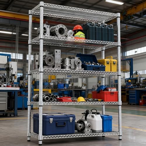 M MZG 5 Tiers Shelf Metal Storage Shelves 3300 lbs Steel Storage Shelving Uti...