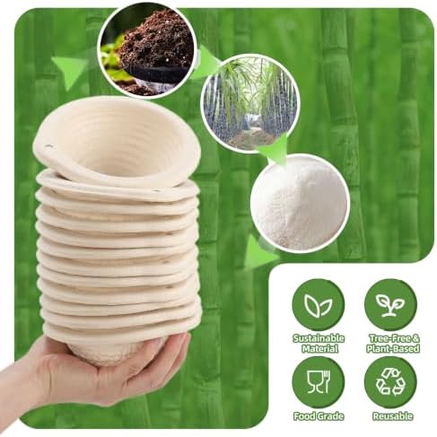 12-Pack Mini Banneton 5" Round Proofing Basket w/Liner