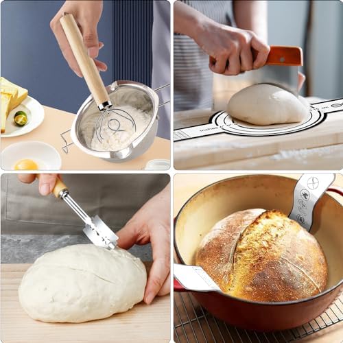 Sourdough Starter Kit, 24PCS Sourdough Bread Baking Supplies, 9"Round &a...
