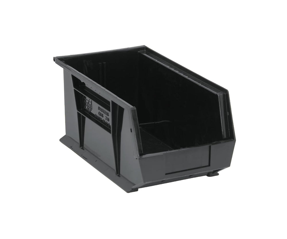 Quantum Storage K-QUS240BK-3 3-Pack Stack and Hang Plastic Bin Storage Contai...