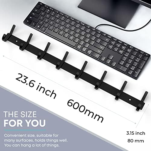 Coat Rack Wall Mount – 24 Inch Stainless Steel Hook Rail with 8 Double Coat H...