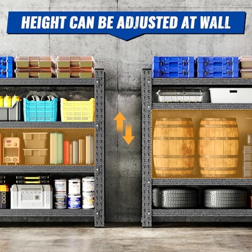 BYNSOE 48" W Storage Shelves 3000lbs Garage Metal Shelving Heavy Duty Ga...