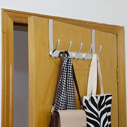 WEBI Over The Door Hook 5 Coat Hooks,Over The Door Towel Rack,Door Hanger Ove...