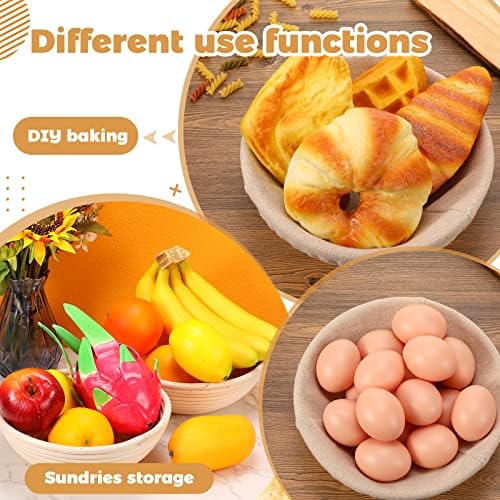 Nuogo 5 Pack Banneton Bread Proofing Baskets 8.5" Round with Liners