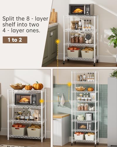 Golpart Shelves Storage Shelf Wire Closet Bathroom Organizers Metal Pantry