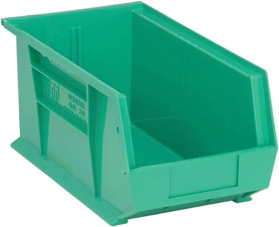 QUANTUM STORAGE SYSTEMS K-QUS240GN-3 3-Pack Stack and Hang Plastic Bin Storag...