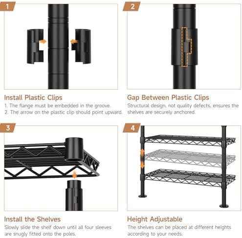 ComfyCorner Wall Mounted Garment Rack, Industrial Pipe Clothing Rack Black