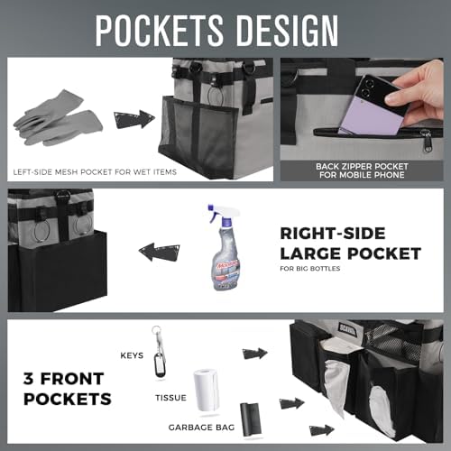 SCAVATA Wearable Cleaning Caddy Bag, Cleaning Caddy Supplies Organizer with H...