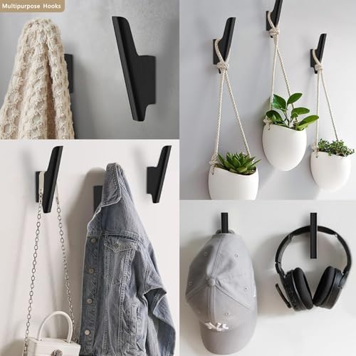 Wood Wall Hooks 4 Pack Coat Hooks Wall Mount, Towel Hooks for Bathrooms