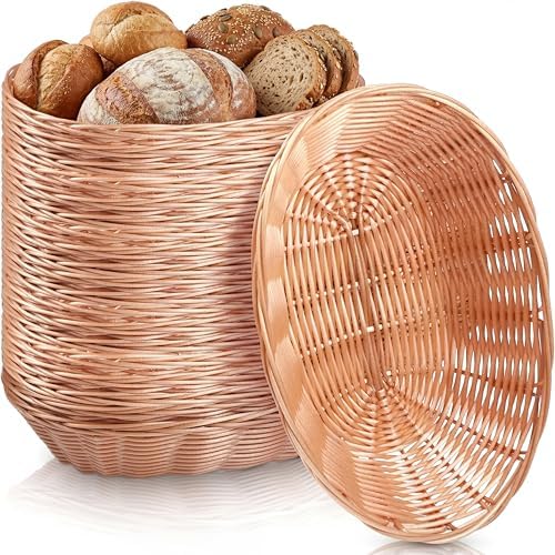 Zopeal 12 Pack Bread Basket Bulk 9.5 Inch Plastic Oval Basket